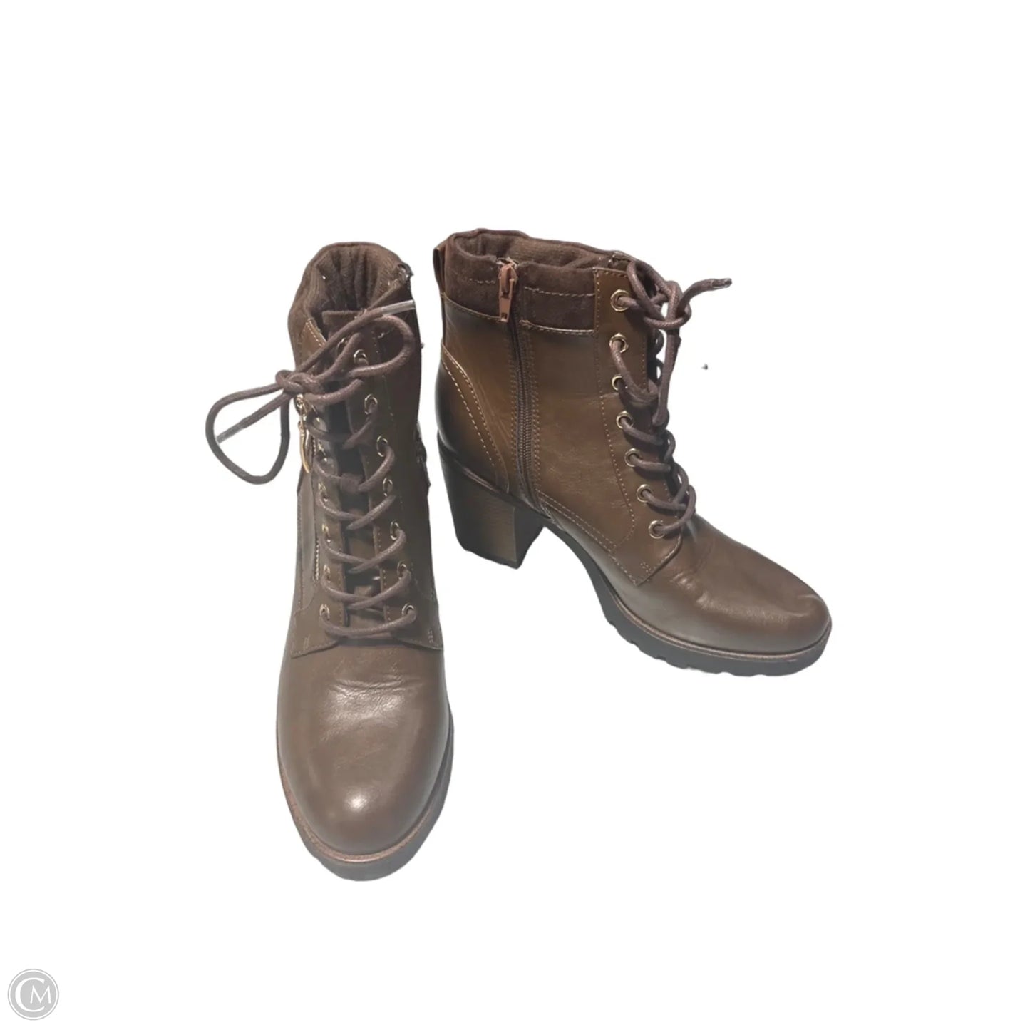 Boots Ankle Heels By Cmc In Brown, Size: 10
