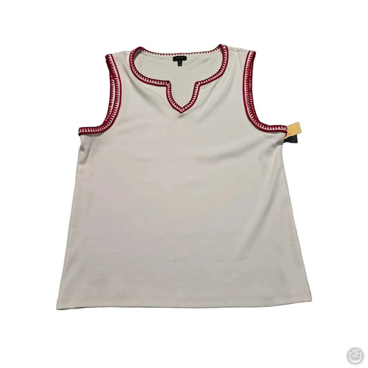 Tank Top By Talbots In Red & White, Size: Xl