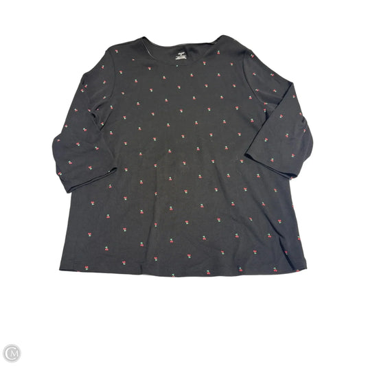 Top 3/4 Sleeve By Cj Banks In Black, Size: 1x
