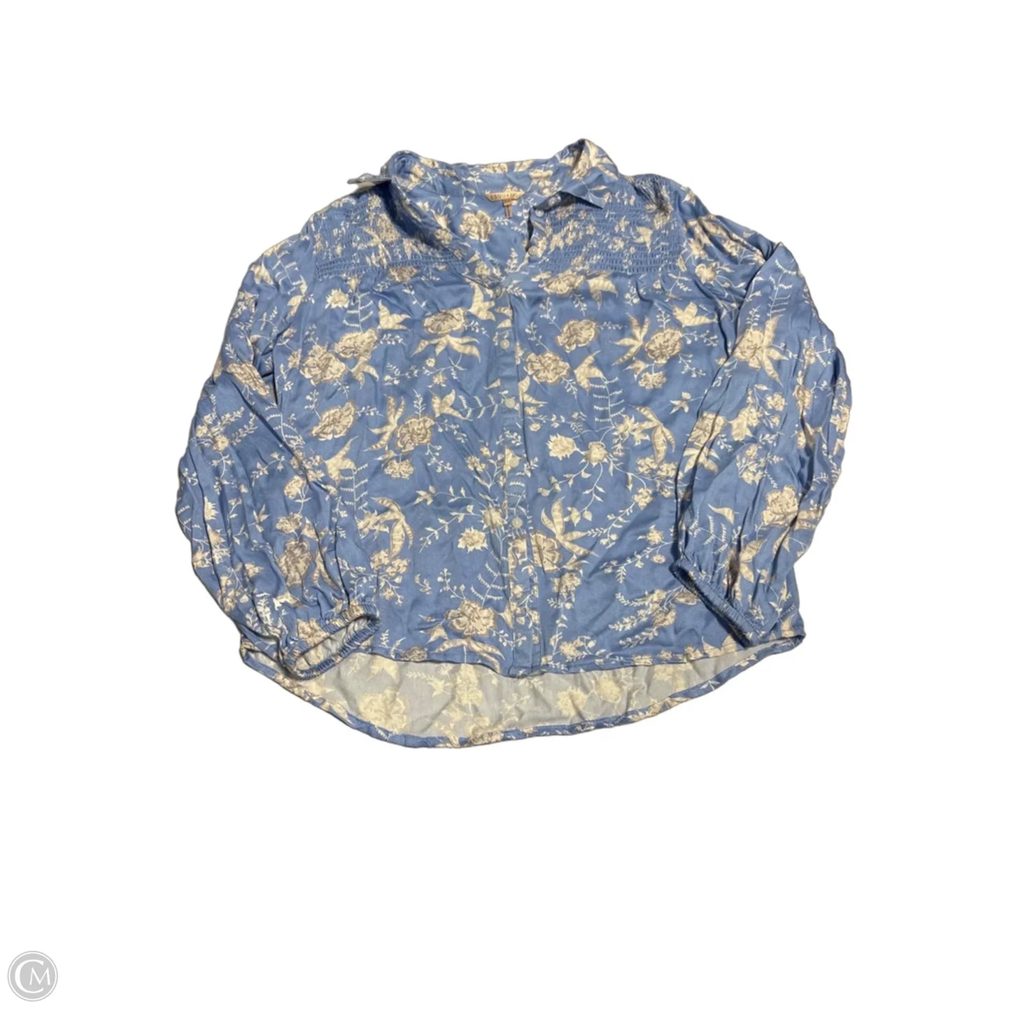 Top Long Sleeve By Cmc In Blue, Size: S