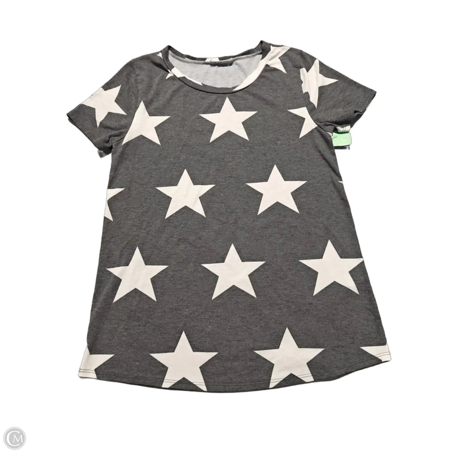 Top Short Sleeve By Bombom In Grey & White, Size: S