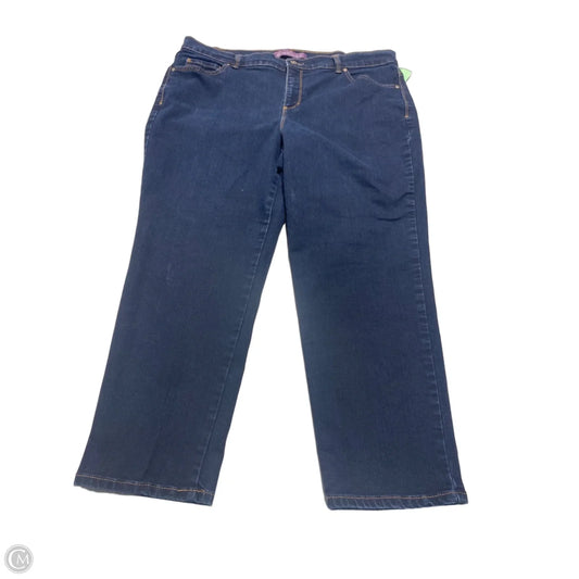 Jeans Straight By Gloria Vanderbilt In Blue Denim, Size: 18