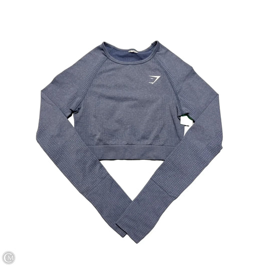 Athletic Top Long Sleeve Collar By Gym Shark In Blue, Size: S