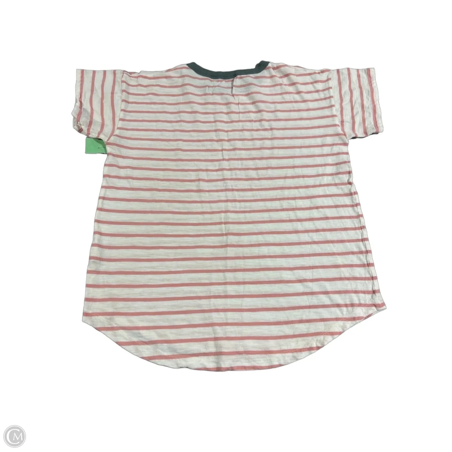 Top Short Sleeve By Madewell In Pink & White, Size: S