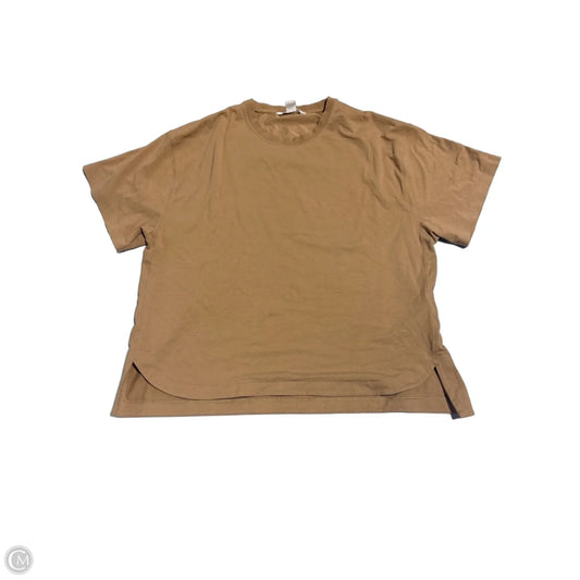 Top Short Sleeve By Athleta In Tan, Size: L