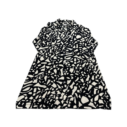 Top 3/4 Sleeve By Chicos In Black & Cream, Size: Xl