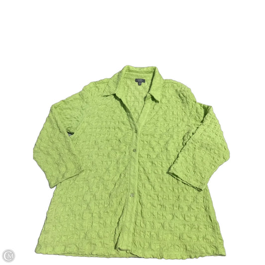 Top 3/4 Sleeve By Ninety Woman In Green, Size: Xl