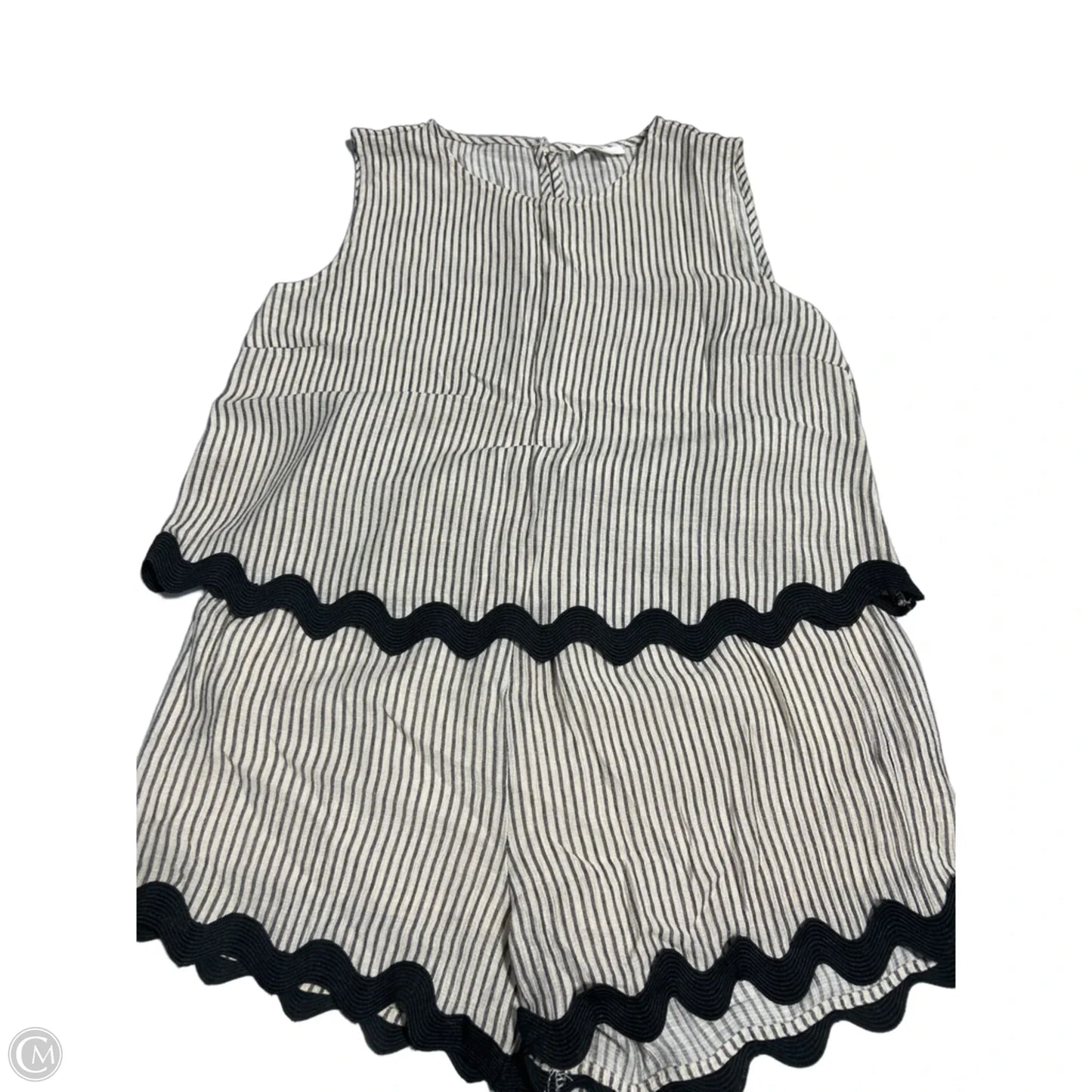 Top 2pc Sleeveless By Mine In Striped Pattern, Size: L