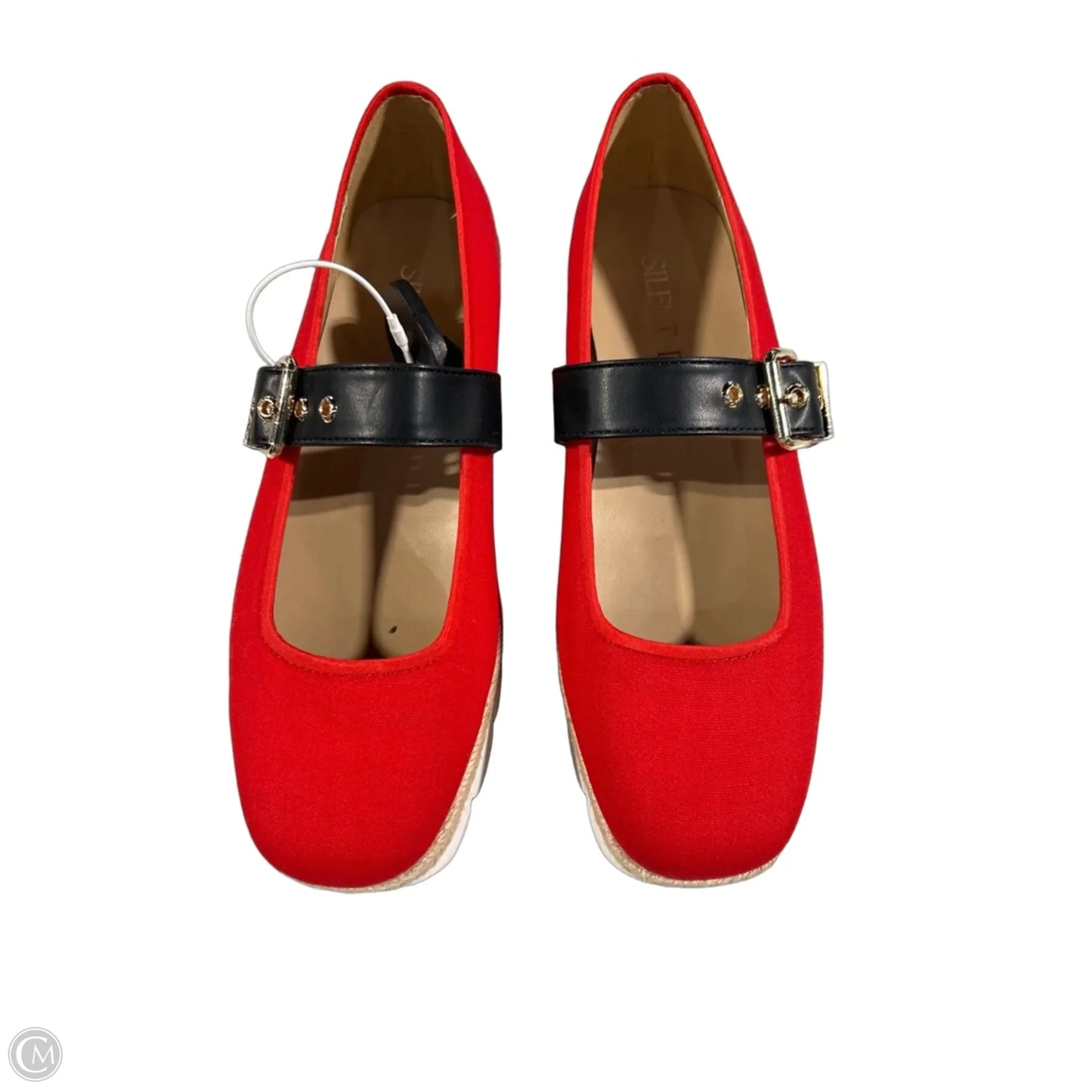 Shoes Flats By Cmc In Black & Red, Size: 9.5