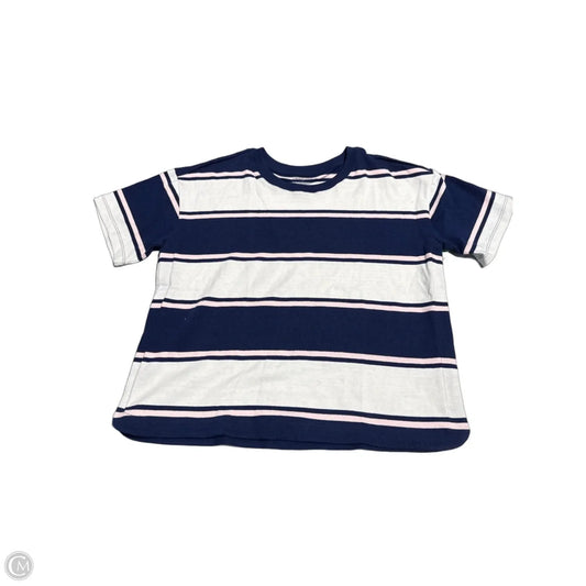 Top Short Sleeve By Lands End In Blue & White, Size: L
