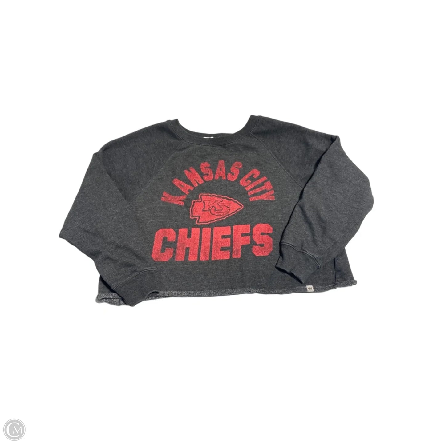 Top Long Sleeve By Cmc In Grey, Size: M