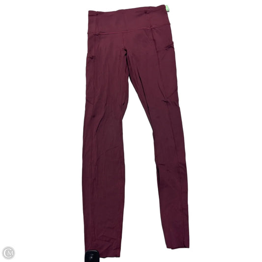 Athletic Leggings By Lululemon In Maroon, Size: 6