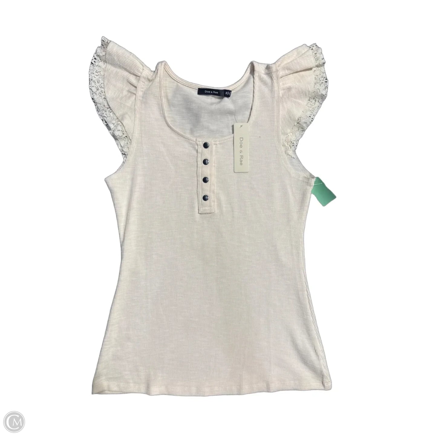 Top Short Sleeve By Doe & Rae In Cream, Size: M