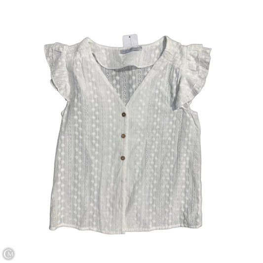 Top Short Sleeve By Miss Sparkling In White, Size: M
