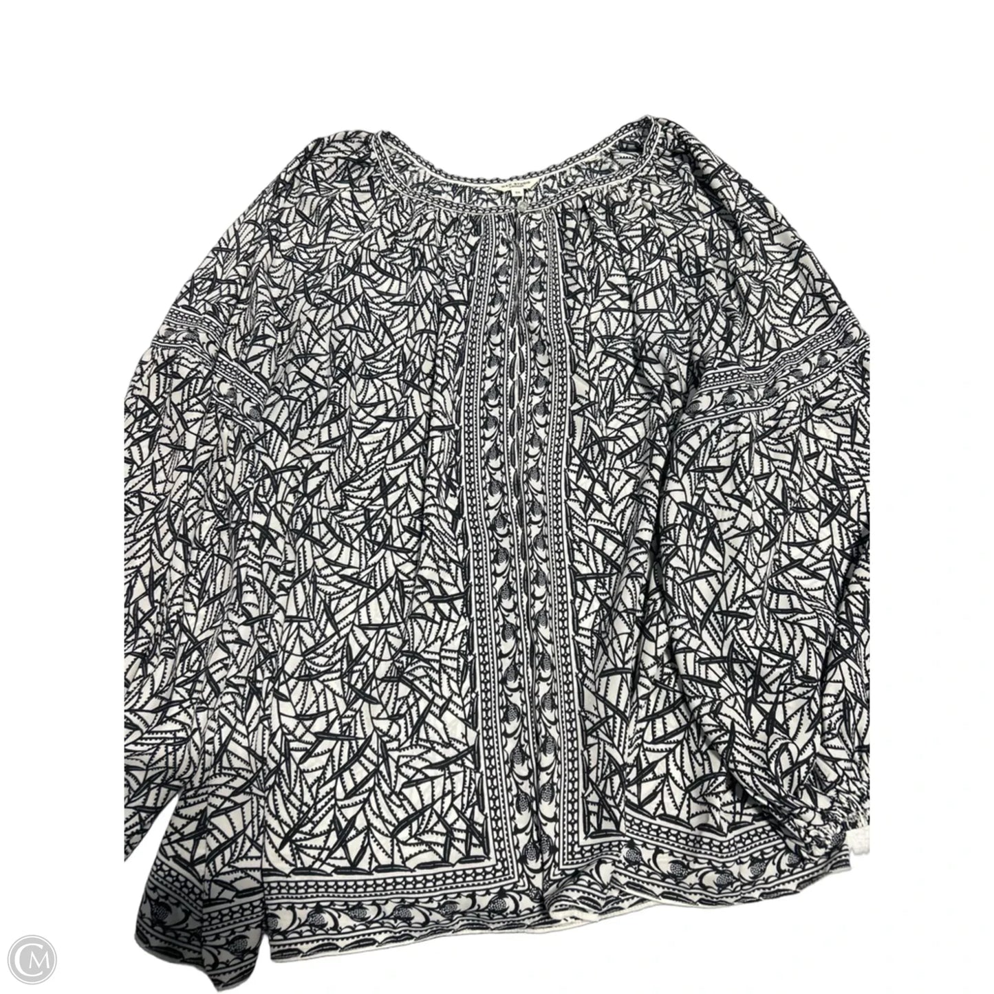 Top Long Sleeve By Max Studio In Black & White, Size: 3x