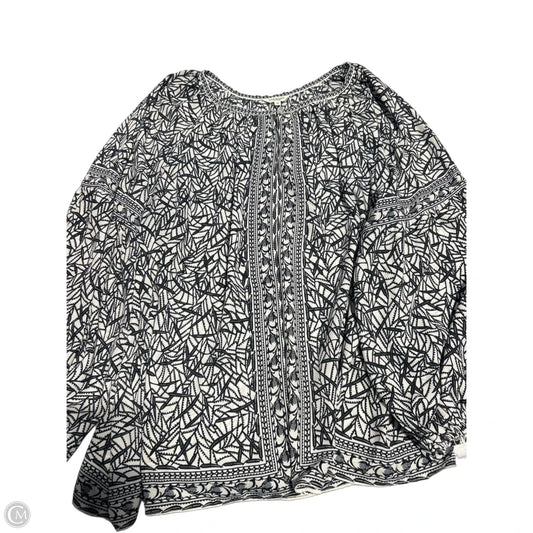 Top Long Sleeve By Max Studio In Black & White, Size: 3x