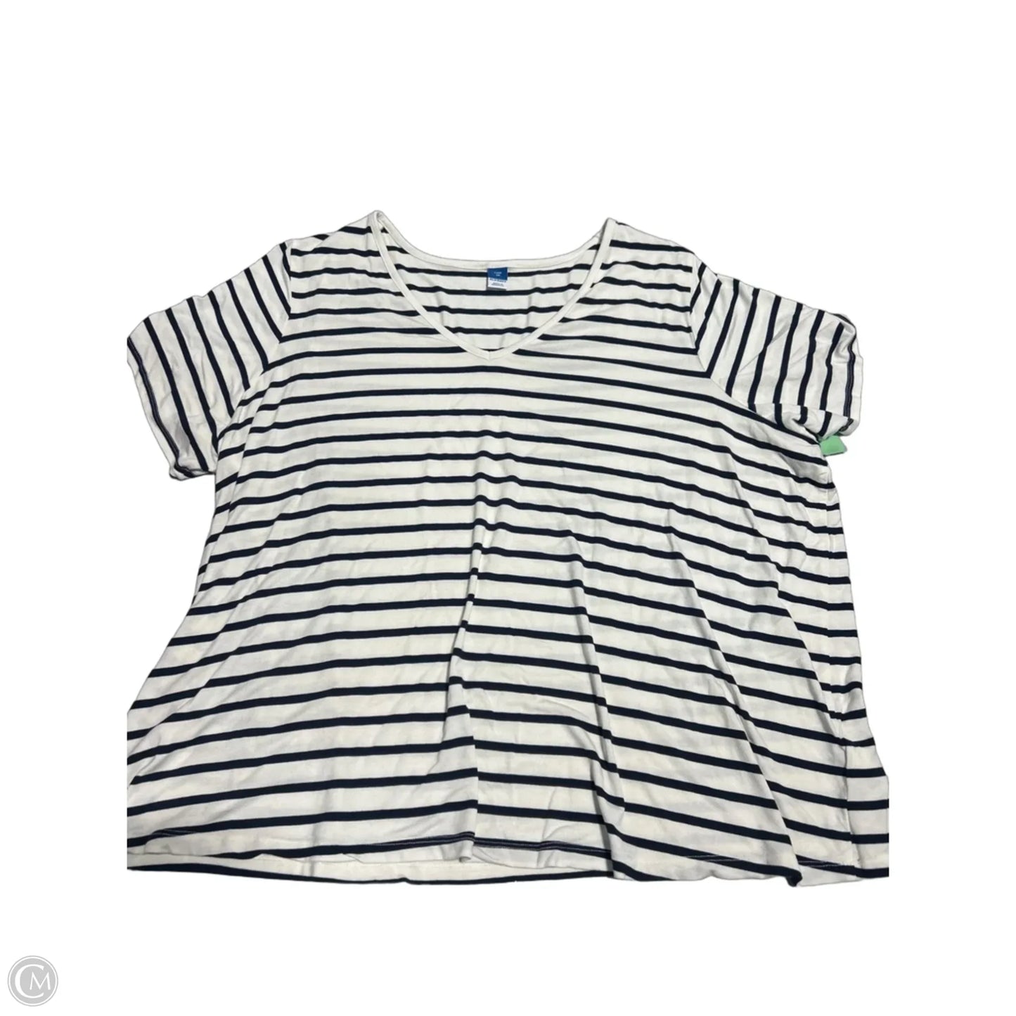 Top Short Sleeve By Old Navy In Blue & White, Size: 2x