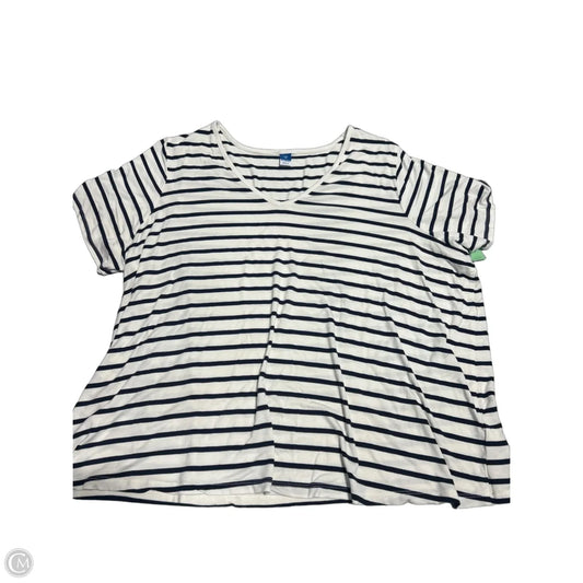 Top Short Sleeve By Old Navy In Blue & White, Size: 2x