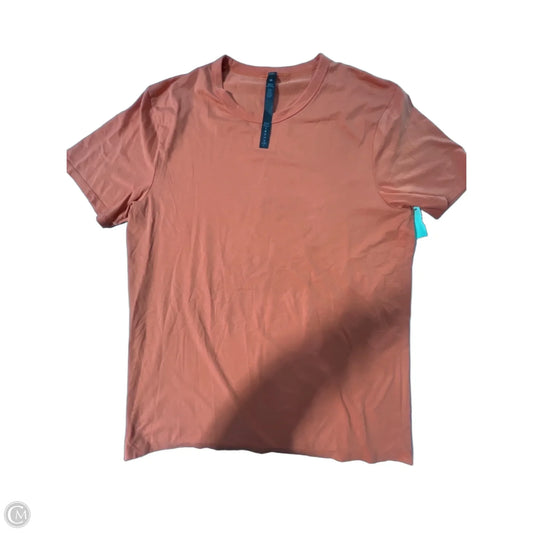 Athletic Top Short Sleeve By Lululemon In Orange, Size: L