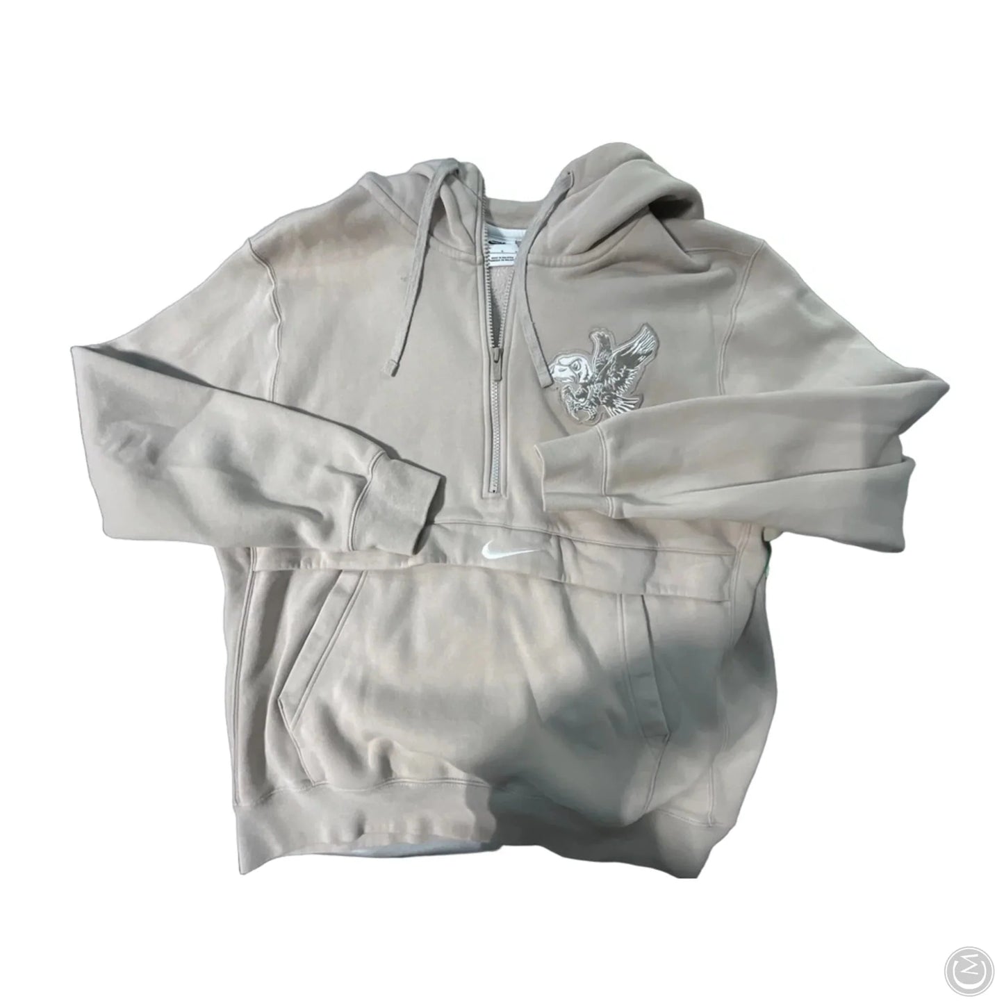 Sweatshirt Collar By Nike In Beige, Size: L