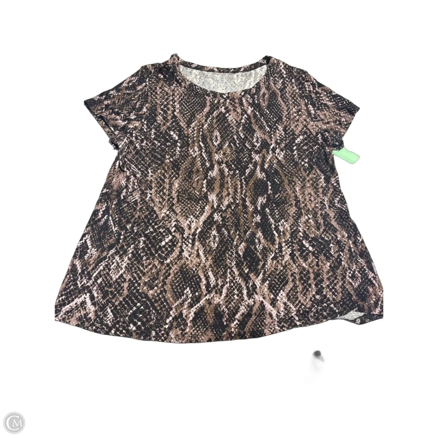 Top Short Sleeve By Maurices In Leopard Print, Size: L