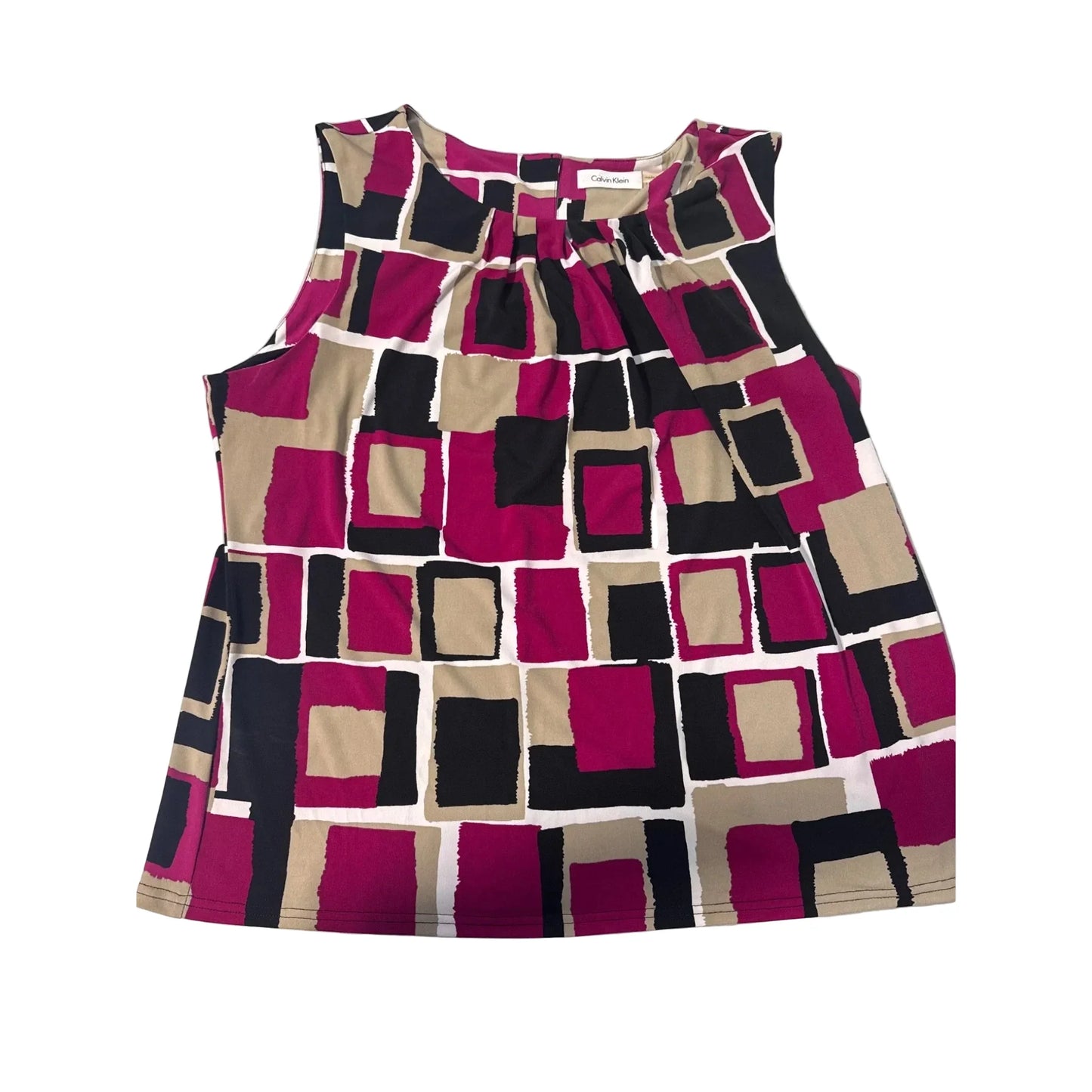 Top Sleeveless By Calvin Klein In Purple & Tan, Size: 1x