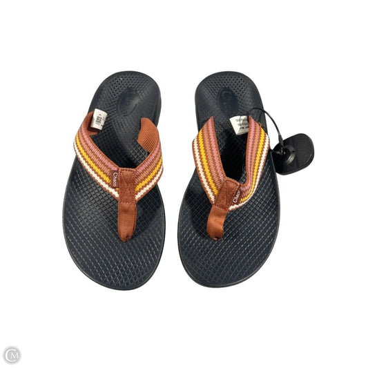 Sandals Flats By Chacos In Black & Orange, Size: 7