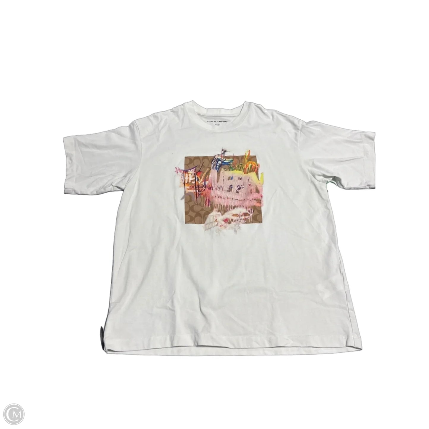 Top Short Sleeve Designer By Coach In White, Size: S
