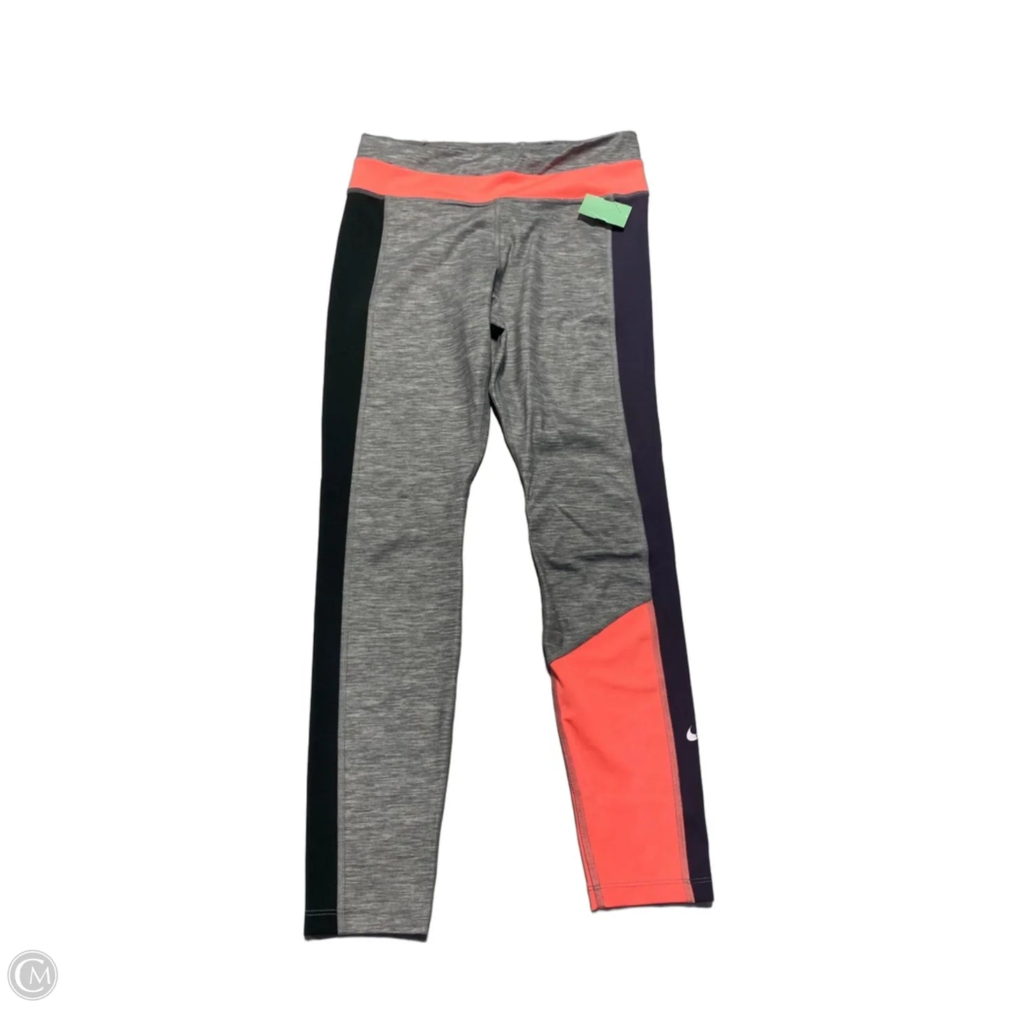 Athletic Leggings By Nike In Grey & Purple, Size: M