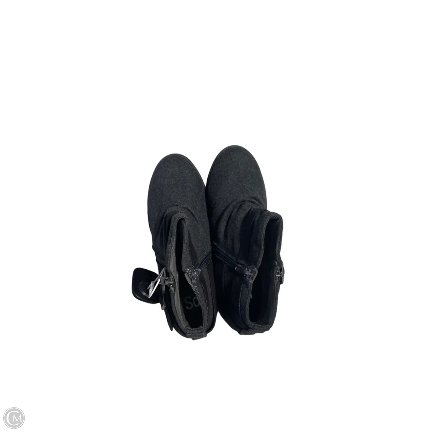 Boots Ankle Flats By So In Grey, Size: 8