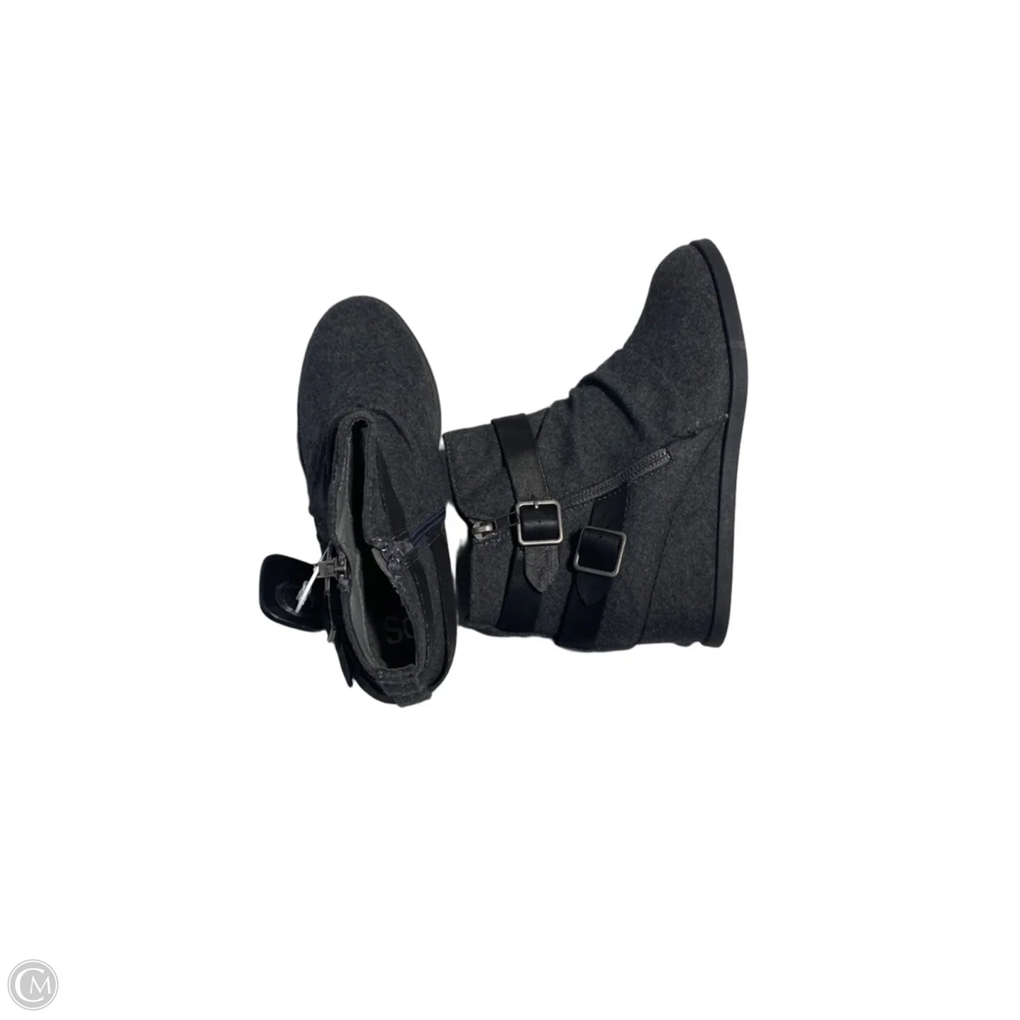 Boots Ankle Flats By So In Grey, Size: 8