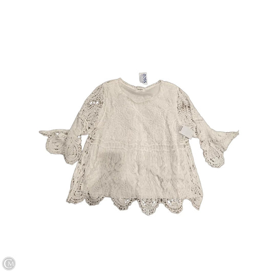 Blouse 3/4 Sleeve By Cme In White, Size: 2x