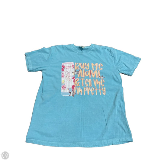 Top Short Sleeve By Comfort Colors In Blue, Size: Xl