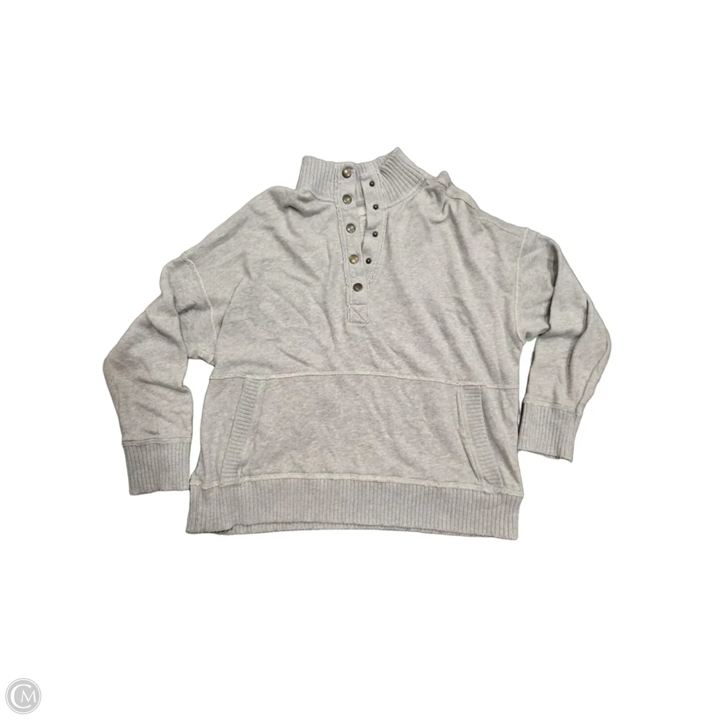 Sweatshirt Collar By Aerie In Grey, Size: L