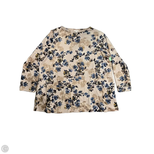 Top Long Sleeve By Pure Jill In Blue & Pink, Size: 3x