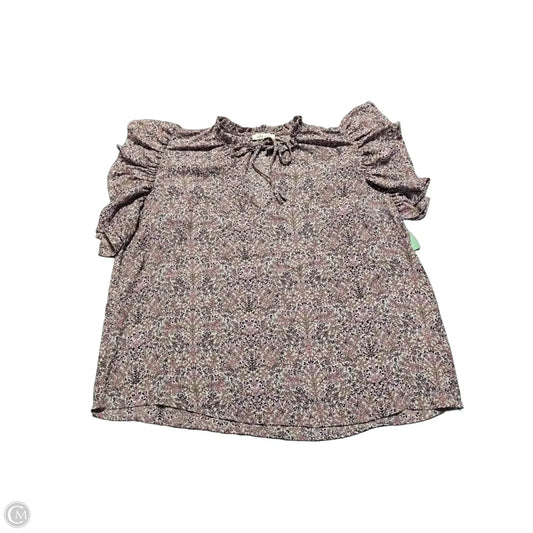 Blouse Short Sleeve By Cmc In Floral Print, Size: L