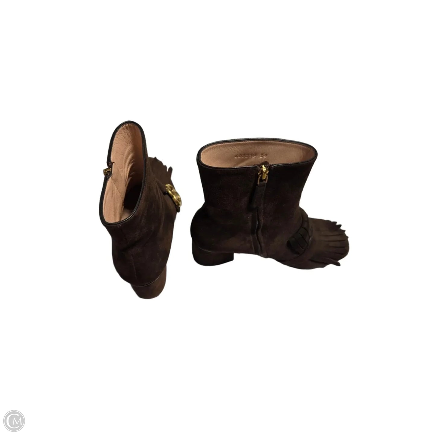 Boots Luxury Designer By Gucci In Brown, Size: 8.5