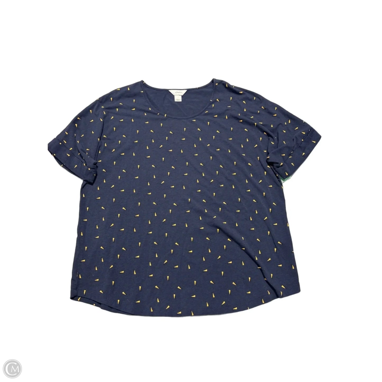 Top Short Sleeve By Cj Banks In Blue, Size: 1x