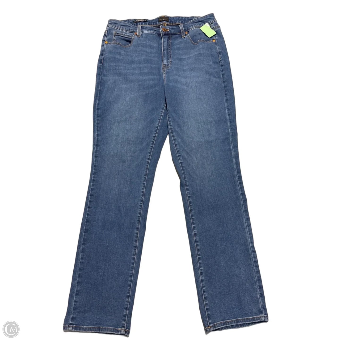 Jeans Straight By Talbots In Blue Denim, Size: 14