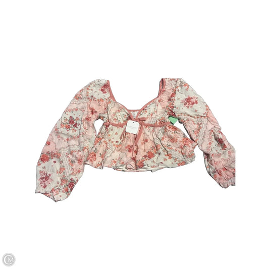 Top Long Sleeve By Altard State In Pink & White, Size: S