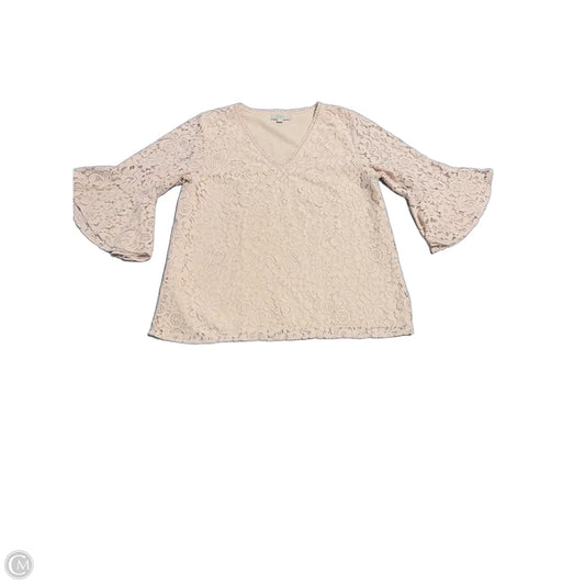 Top 3/4 Sleeve By Loft In Tan, Size: S