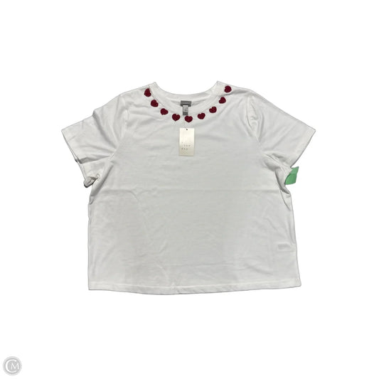 Top Short Sleeve By A New Day In Red & White, Size: L
