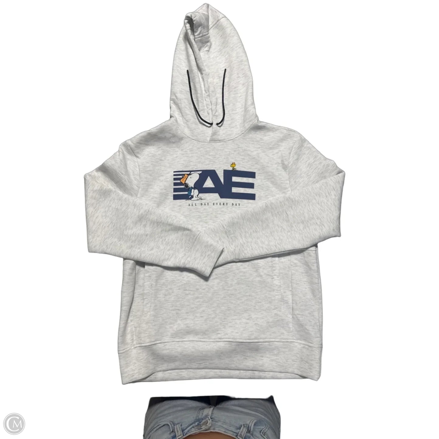Sweatshirt Hoodie By American Eagle In White, Size: S