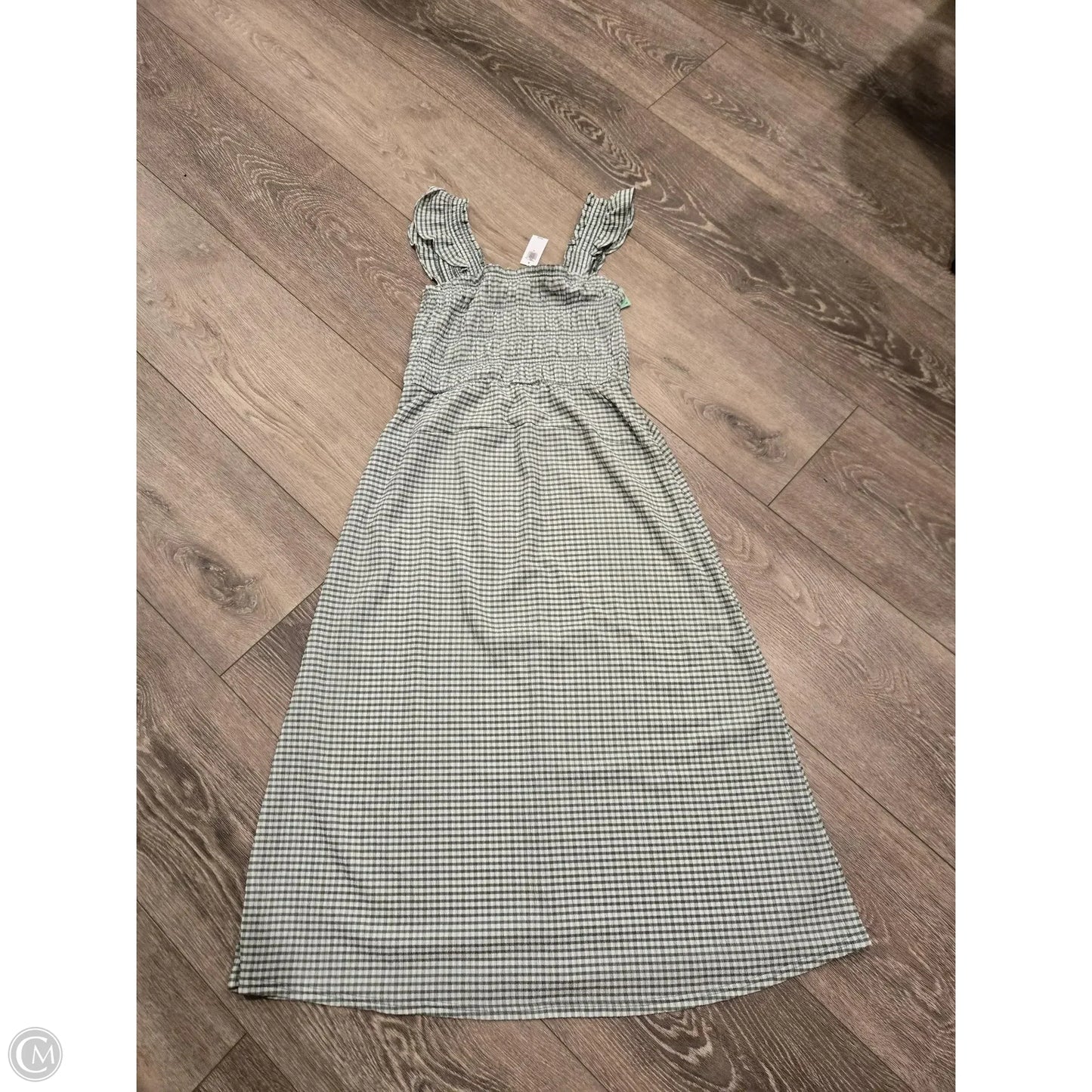 Dress Casual Maxi By Old Navy In Green & White, Size: M
