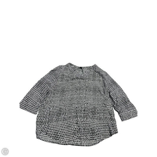 Top 3/4 Sleeve By Willi Smith In Black & White, Size: 1x