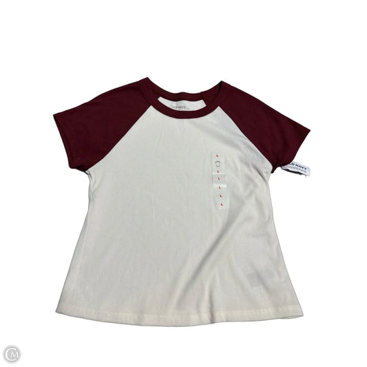Top Short Sleeve By Old Navy In Red & White, Size: L