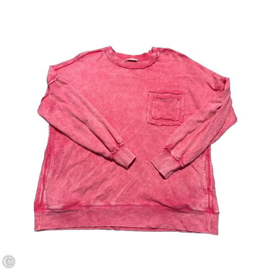 Top Long Sleeve By Zenana In Pink, Size: Xl