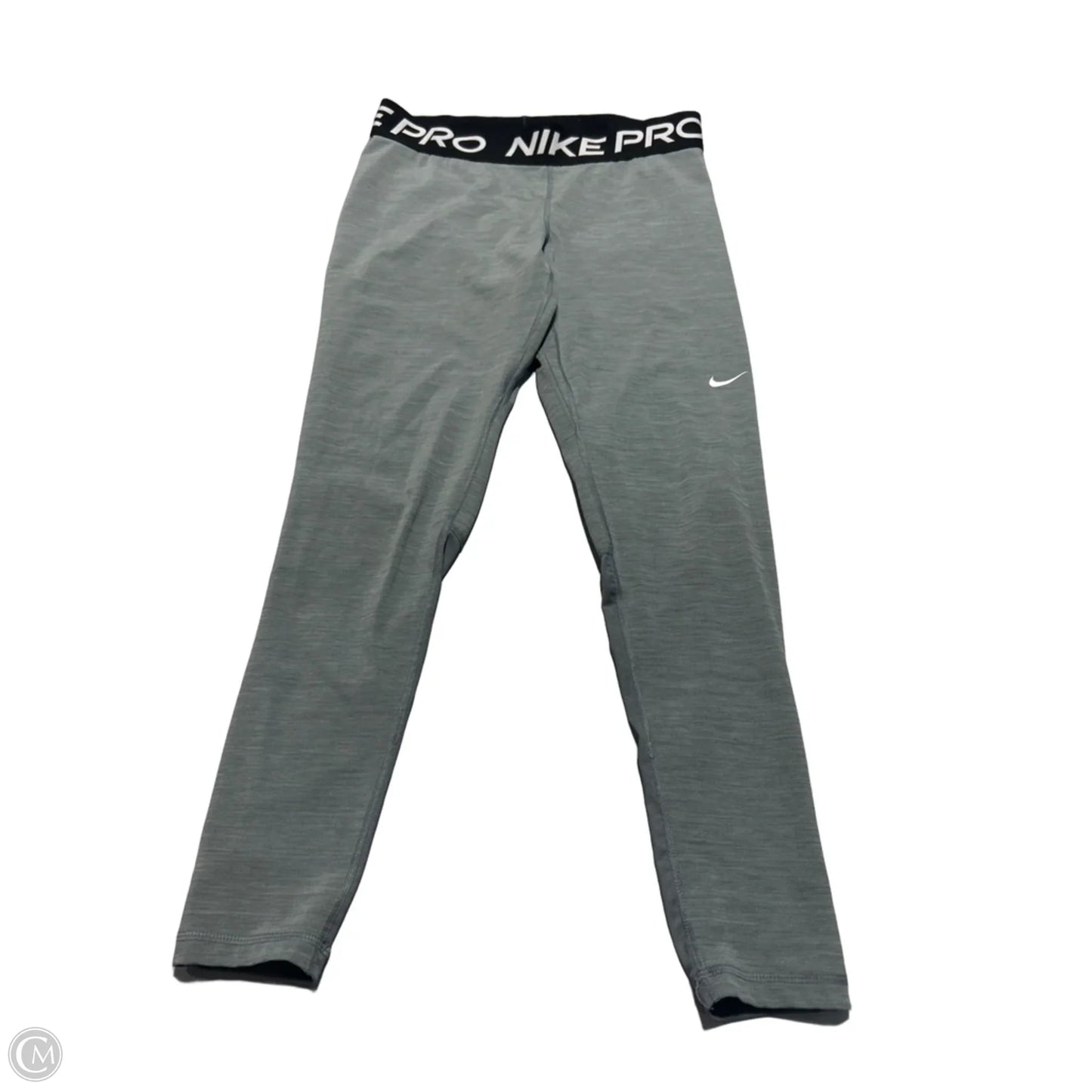 Athletic Leggings By Nike In Grey, Size: L