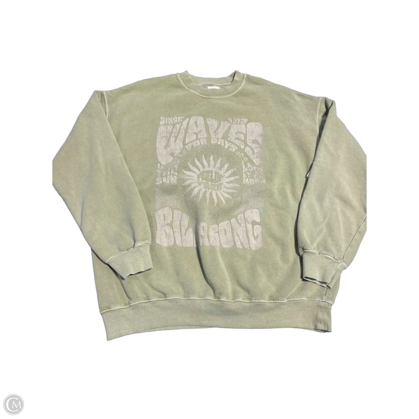 Sweatshirt Crewneck By Billabong In Green, Size: M
