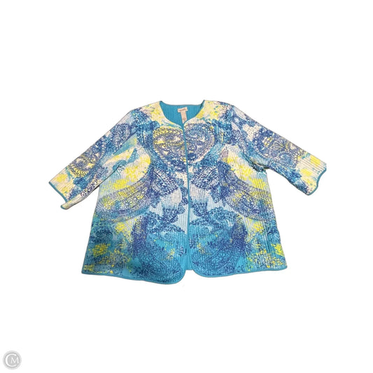 Top 3/4 Sleeve By Maggie Barnes In Blue, Size: 3x